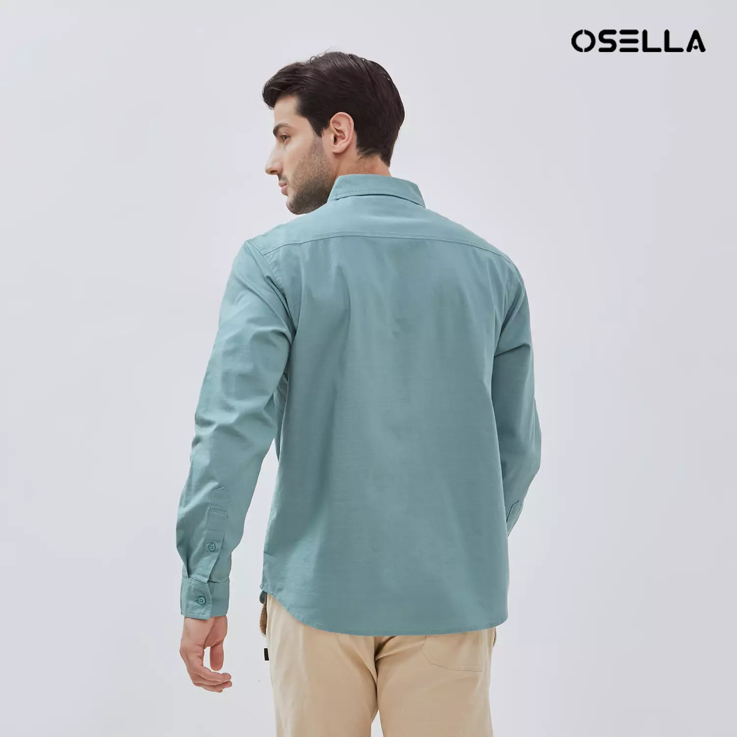 [NEW] Osella Long Sleeve Solid Regular  Shirt In Mint 2037501519 | Kemeja Pria Lengan Panjang
