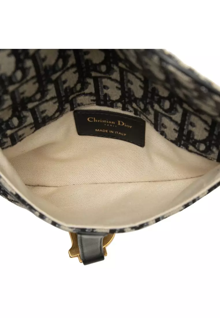 Pre-Loved Dior Mini Oblique Canvas Saddle Belt Pouch