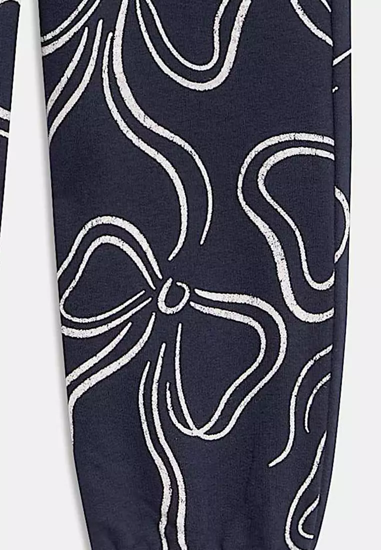 Cotton Rich Bow Print Joggers