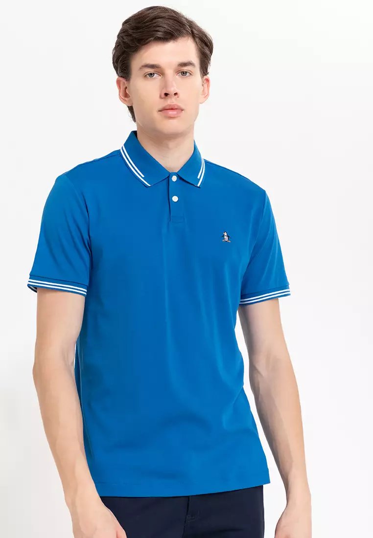 Organic Interlock Tipped Tv Pete Logo Short Sleeve Polo Shirt