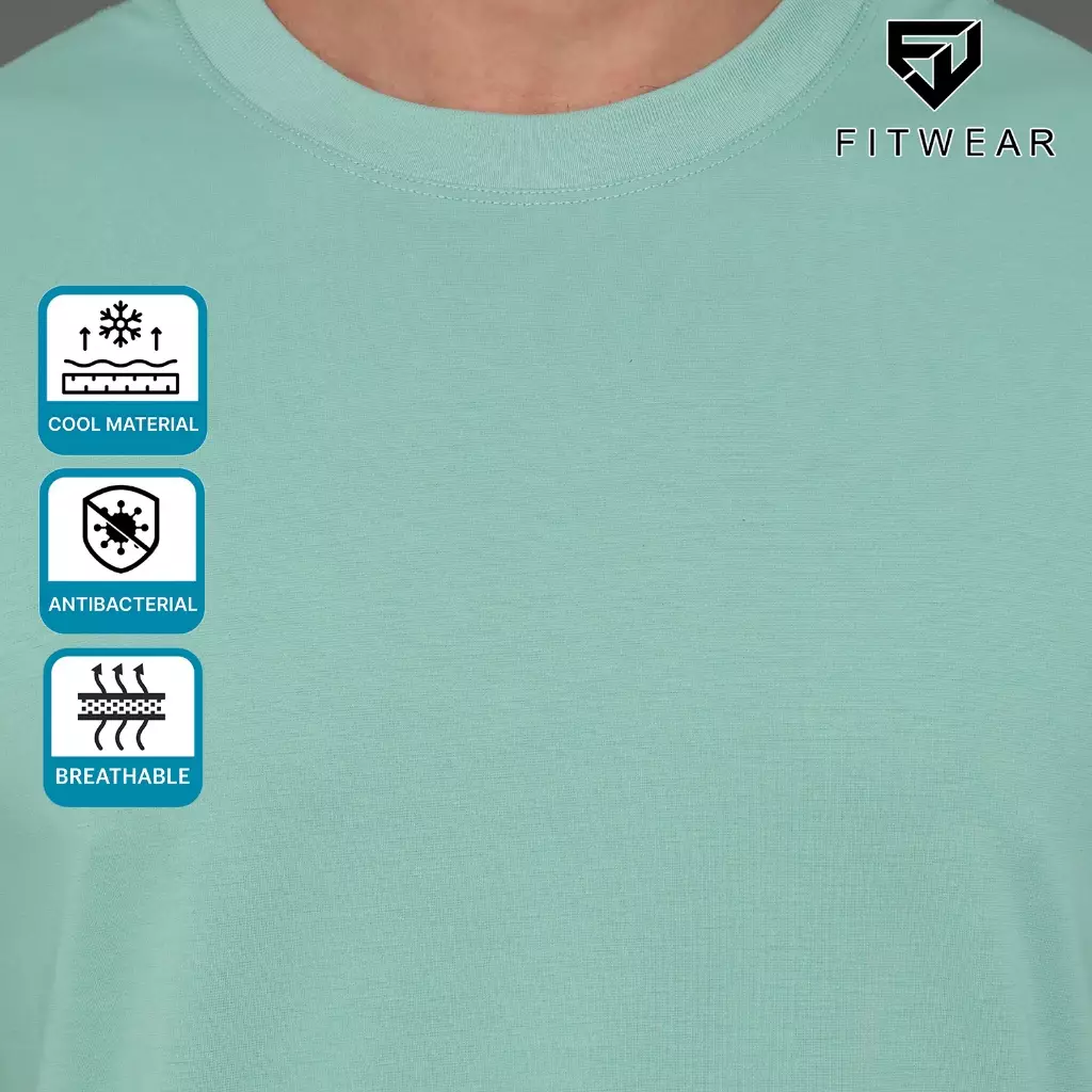 Fitwear Kaos Olahraga Pria Fitwear STEVE LASER CUT ANTI BACTERIAL - MINT GREEN