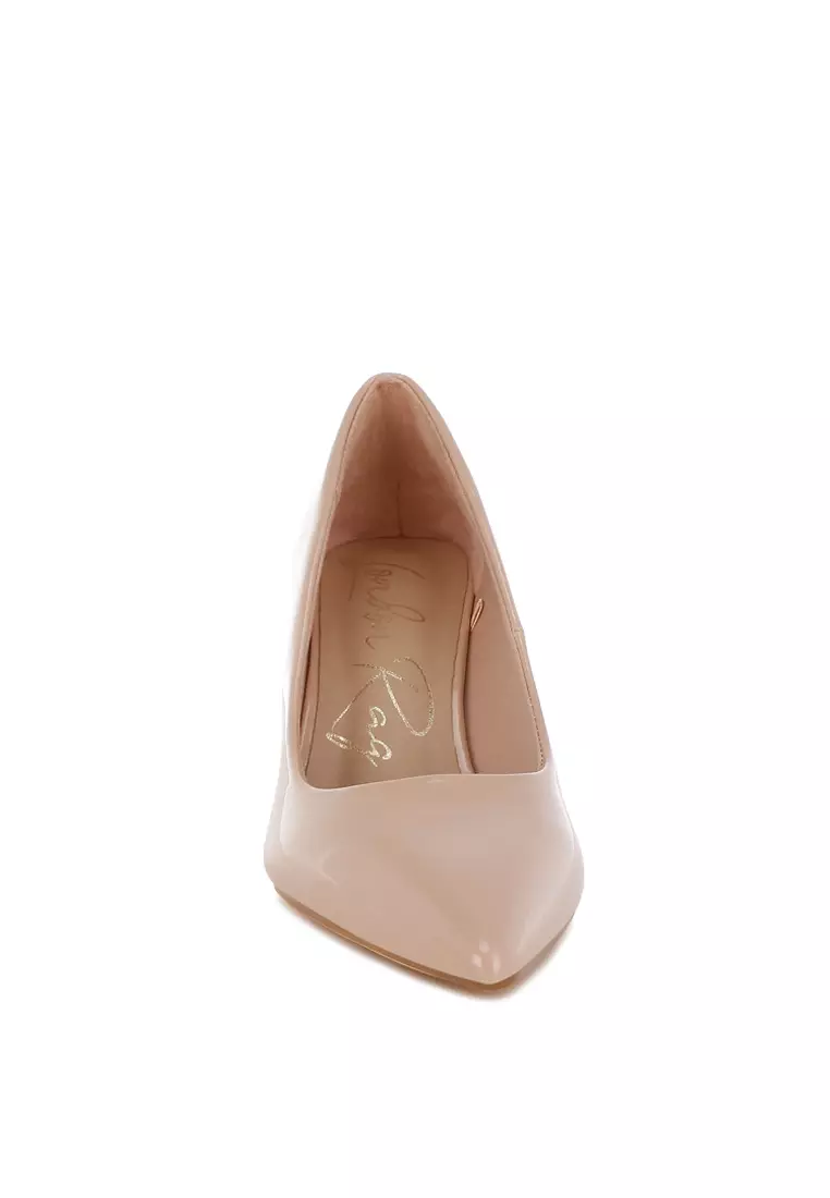 Sepatu hak stiletto warna blush