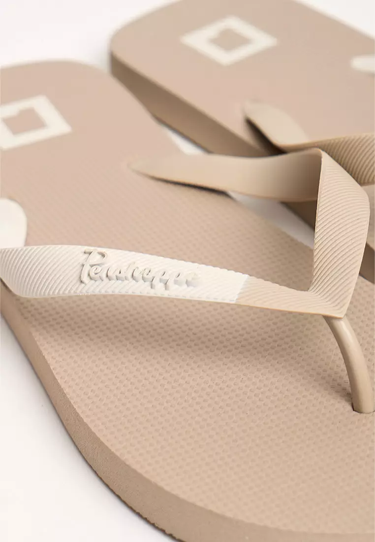 Men's Two-Toned Flip Flops with Printed Branding