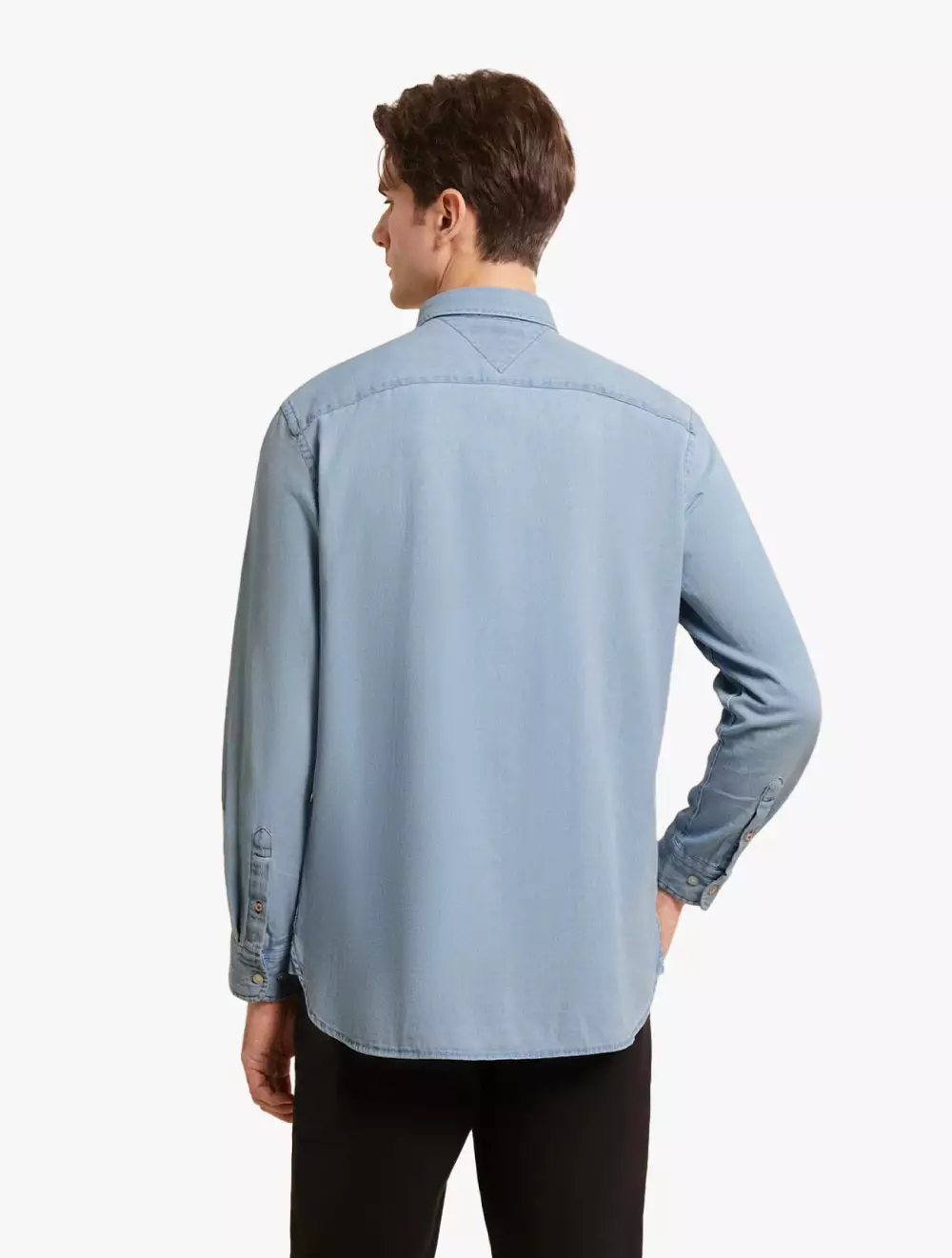 TOMMY HILFIGER - LIGHT DENIM LONG-SLEEVED SHIRT - Light Wash - blue