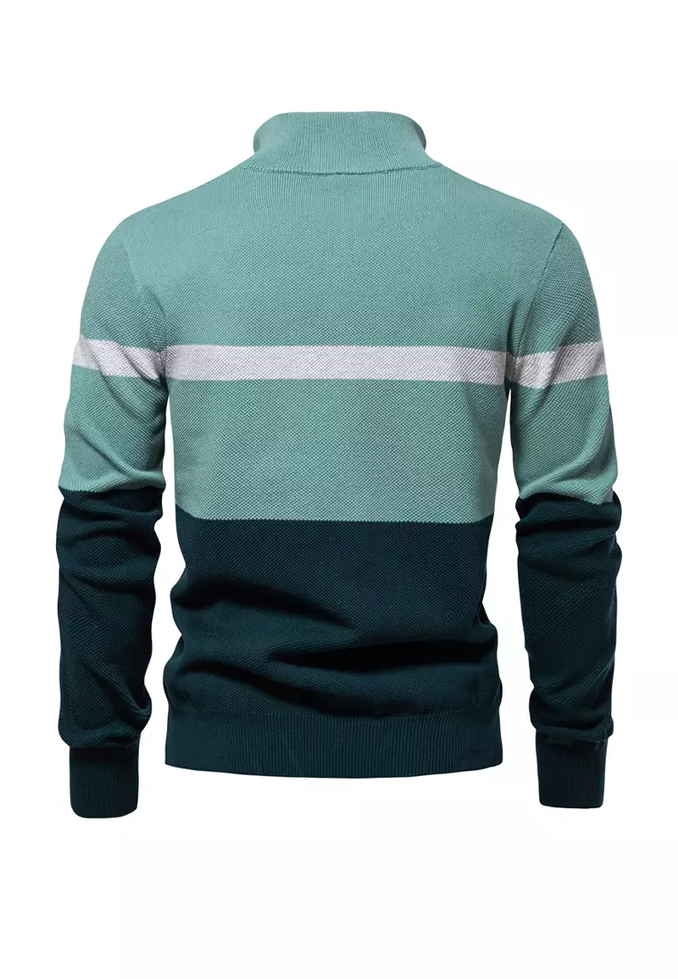 Contrast Stand Collar Knitwear AX-SW135