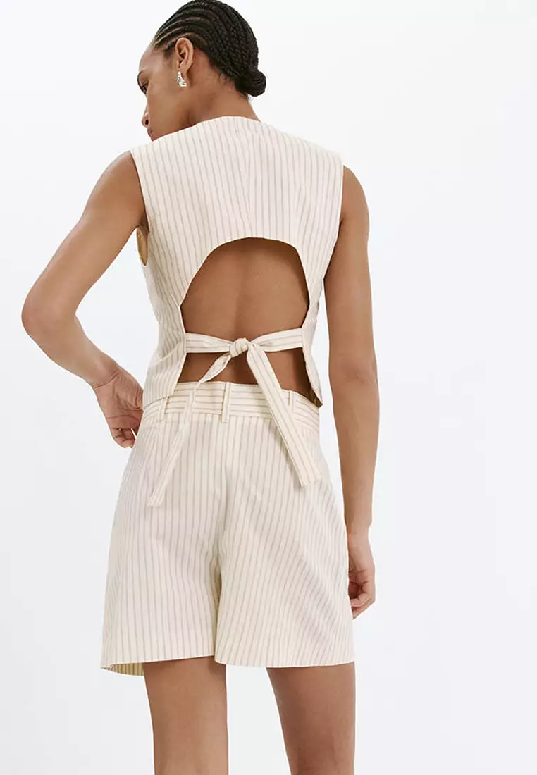 Supriya Lele x Mango Pinstripe Open-Back Gilet