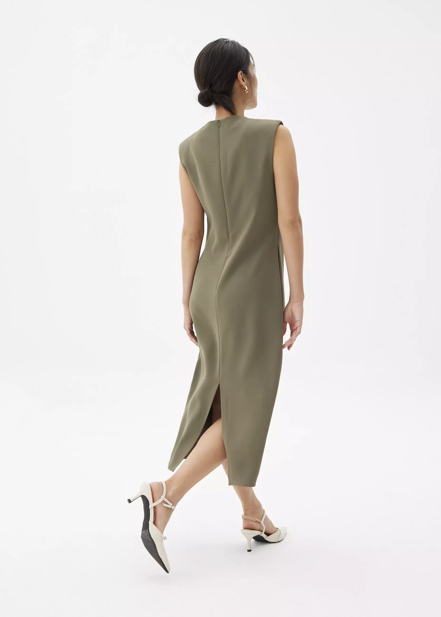 Dress Wanita - Charlotte V-neck Column Midi Dress