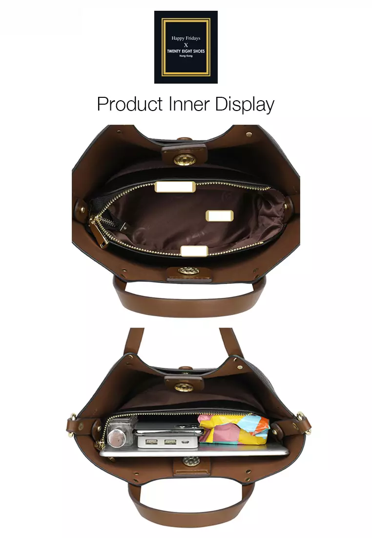 Color Matching Faux Leather Three-Way Bucket Bag JW HD-2814