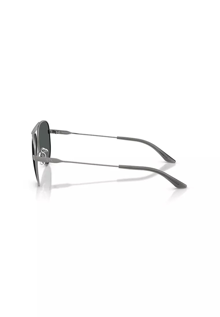 Unisex's Pilot Frame Matte Gunmetal Metal Sunglasses - AX2060S