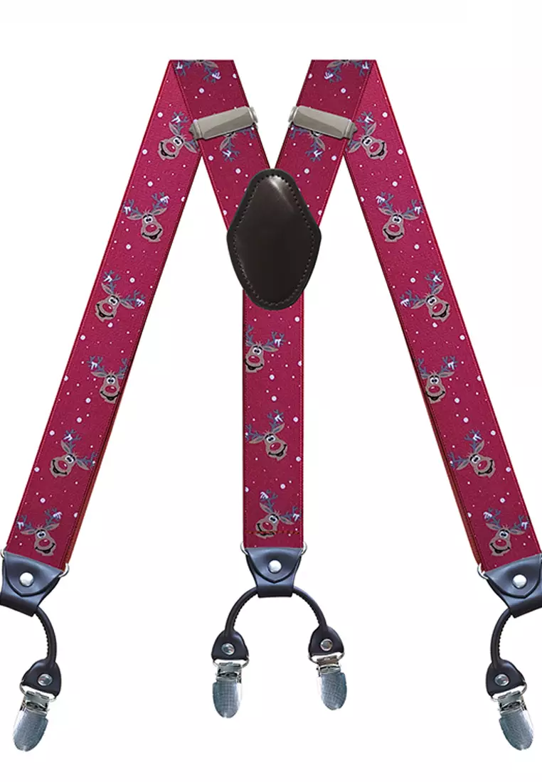 Men's Adjustable Elastic 6 Clips Suspenders