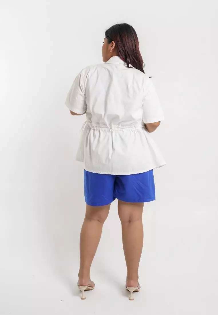 Plus Size Outer Top Blazer Naomie White