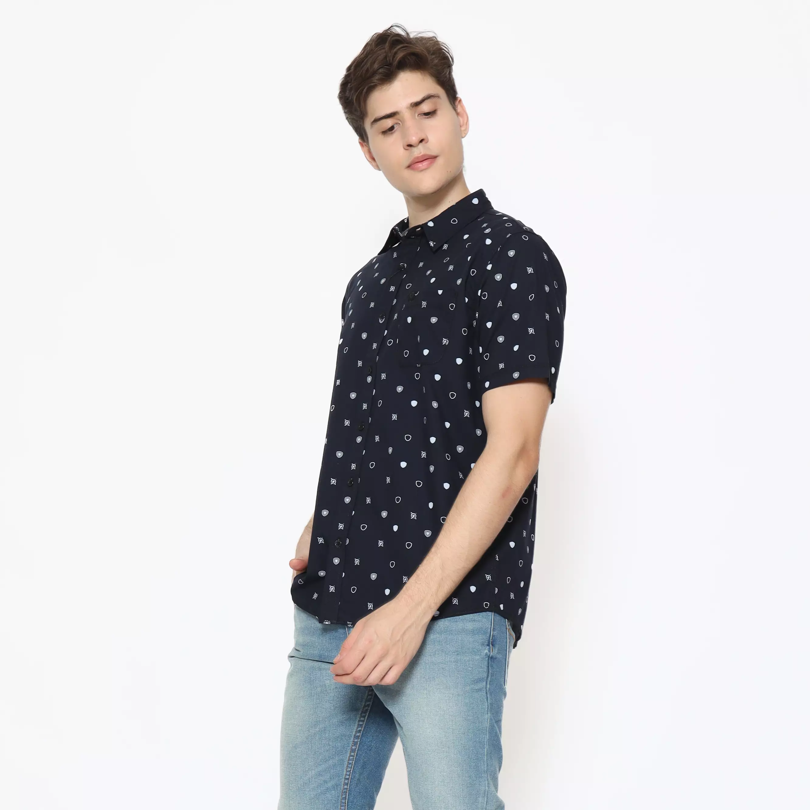 Planet Surf Clothing Kemeja Lengan Pendek Glanzen Men Shirt Black Planet Surf