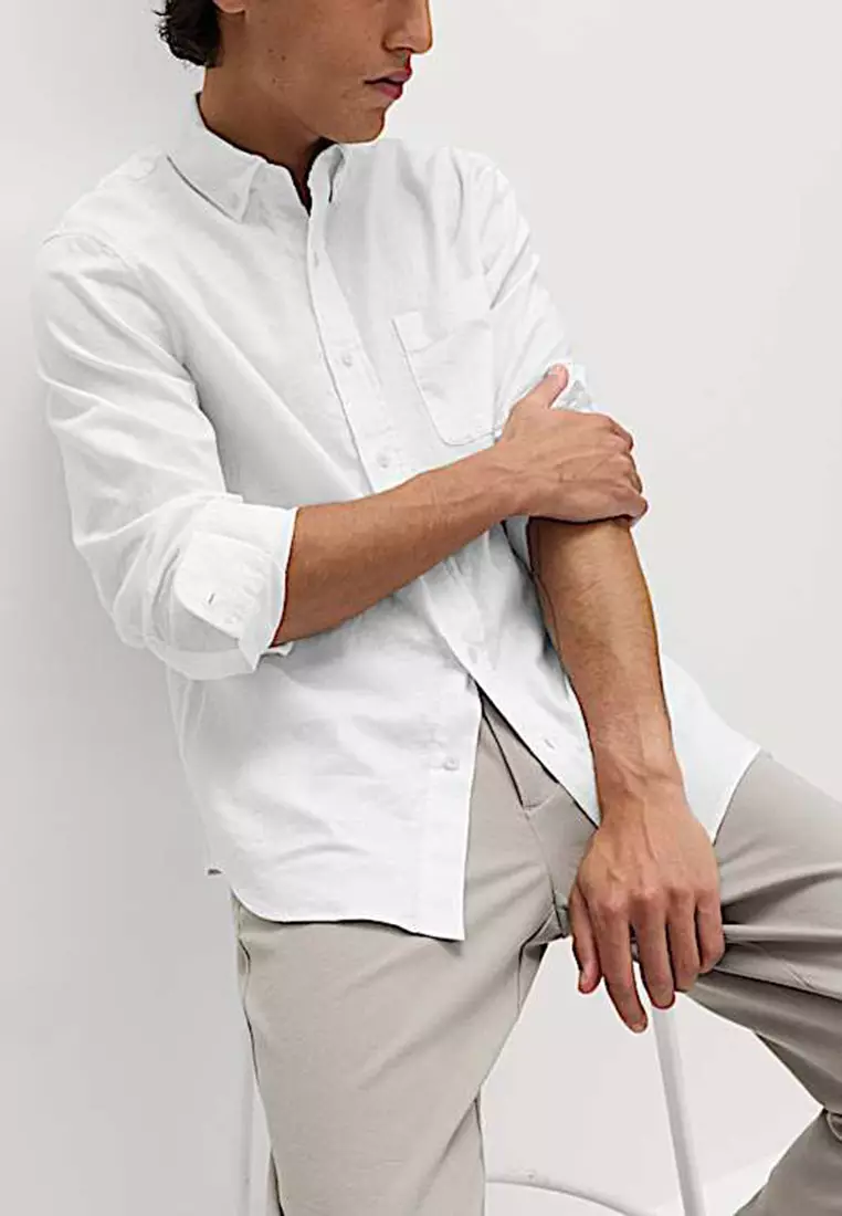 Regular Fit Cotton Linen Blend Shirt