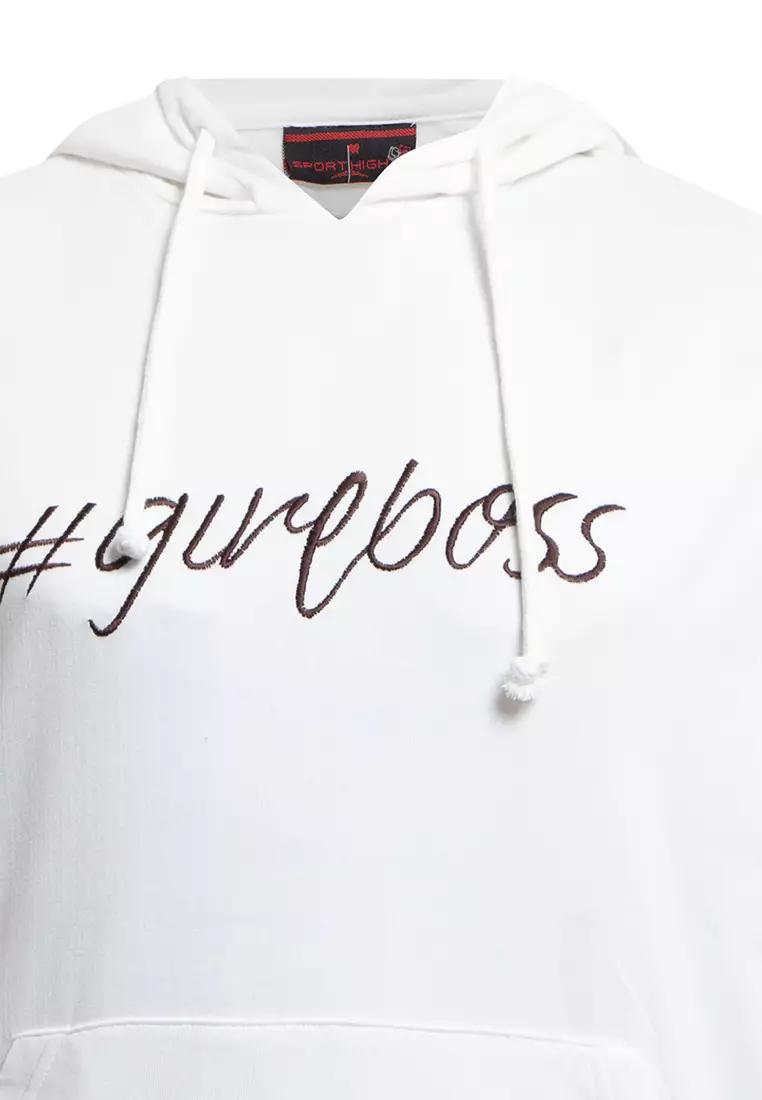 Long Sleeve Hoodie Hodey No Zipper Bordir Girl Boss