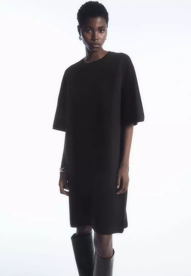 Oversized-Fit Wool T-Shirt Dress
