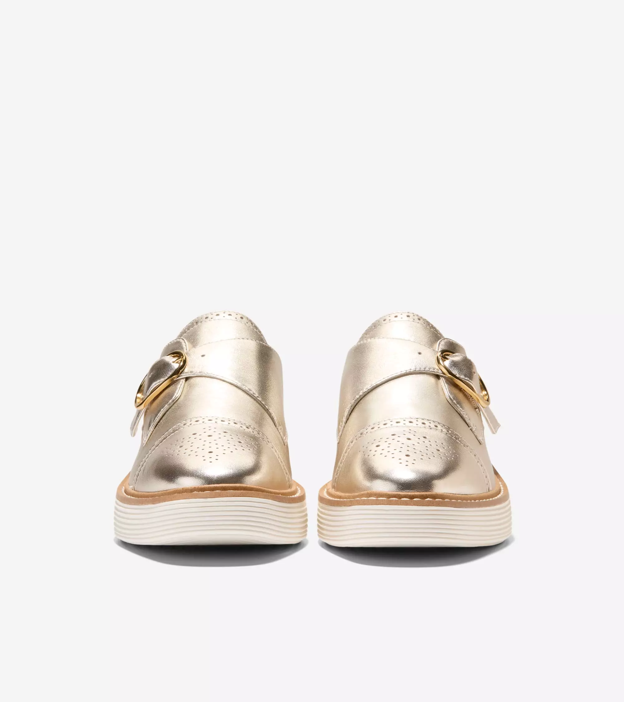 Cole Haan Women Originalgrand Platform Monk Strap - Sepatu Wanita (Gold)