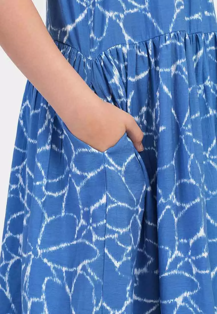  Treehouse Drea Floral Ikat Print Girl’s Dress