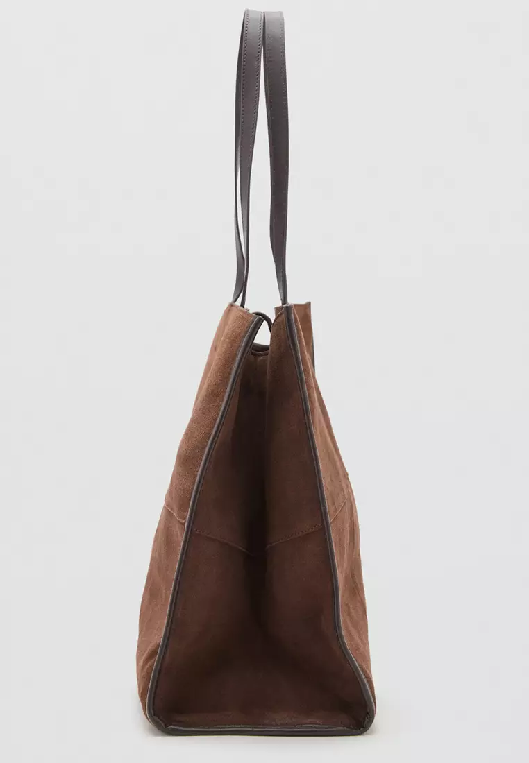 Suede Leather Shopper Bag