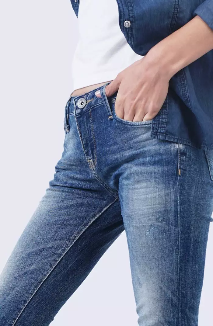 Celana Jeans Wanita Skinny C5 Series Medium Blue