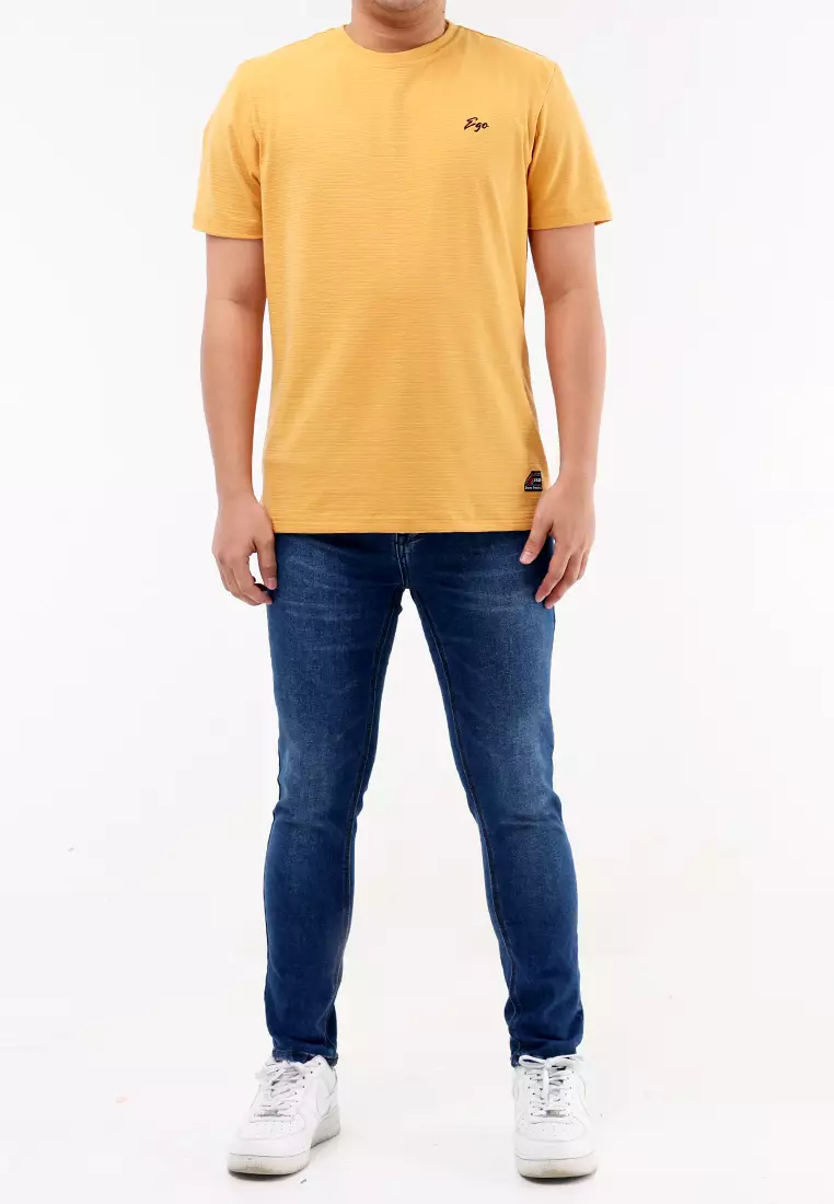 Round Neck Streaky Short Sleeves