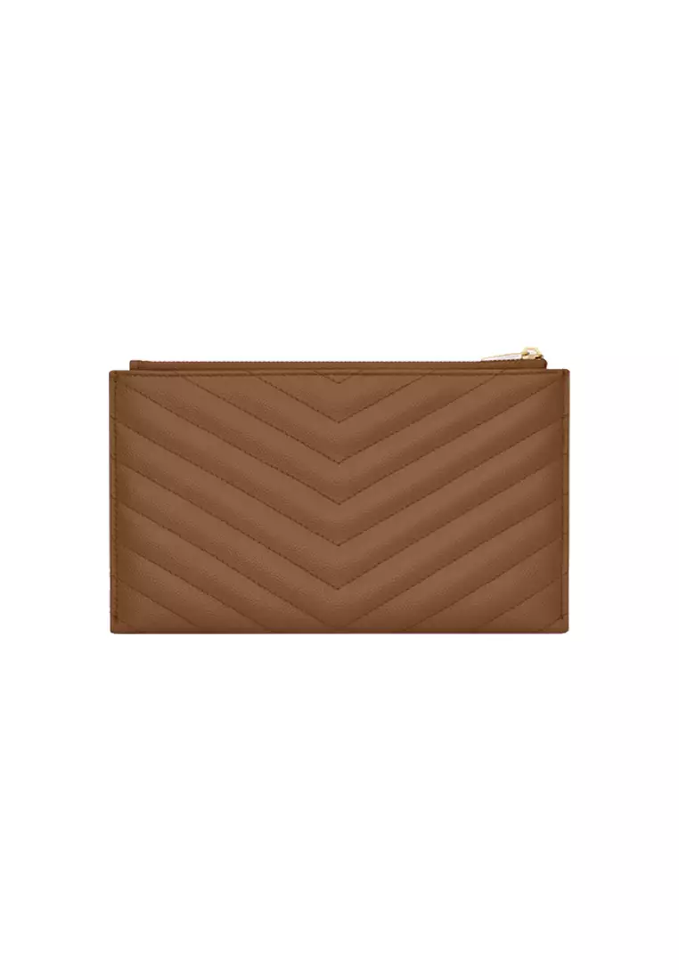 Monogram large bill pouch in grain de hotsell poudre embossed leather