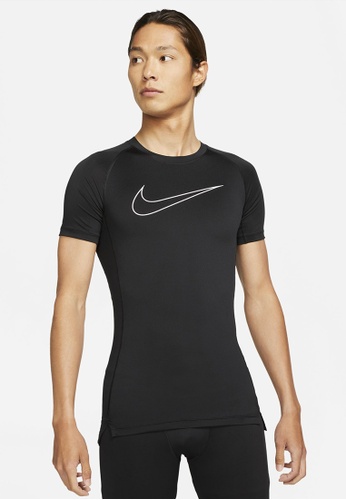 Nike black Pro Tight Fit Short-Sleeve Top 9CF50AA75FF94DGS_1