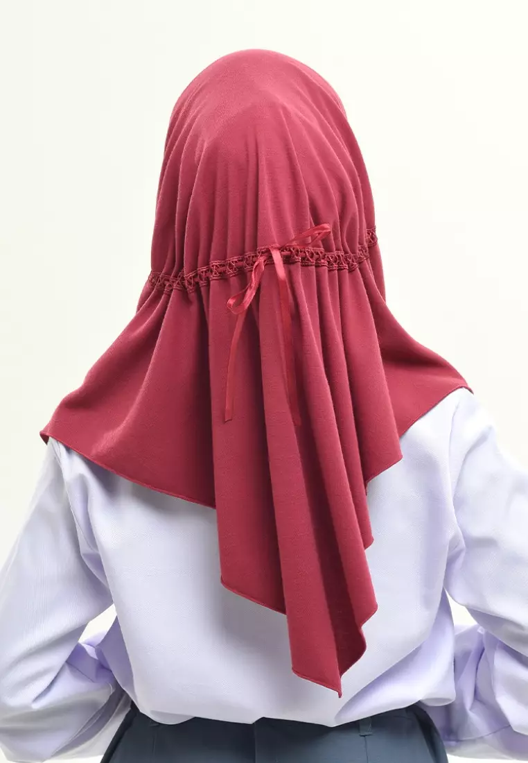 Rabbani - Kerudung Sekolah Instan Aero Exclusive Merah Ati M