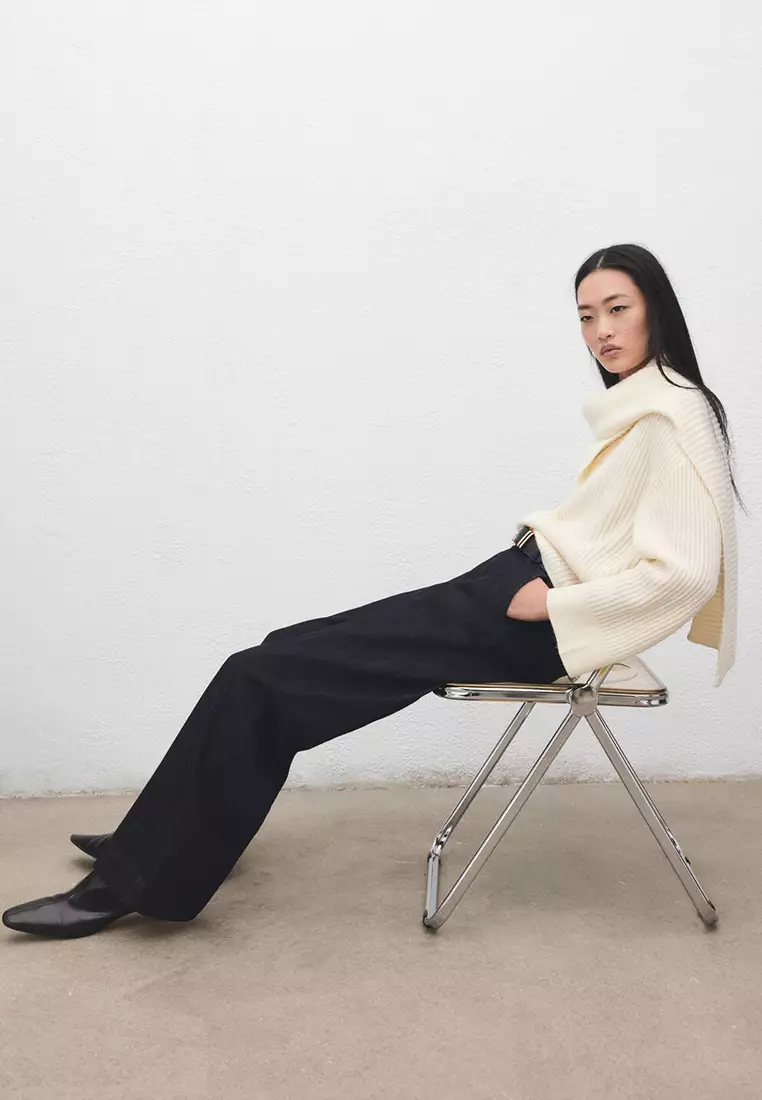 Wide-Leg Denim Trousers