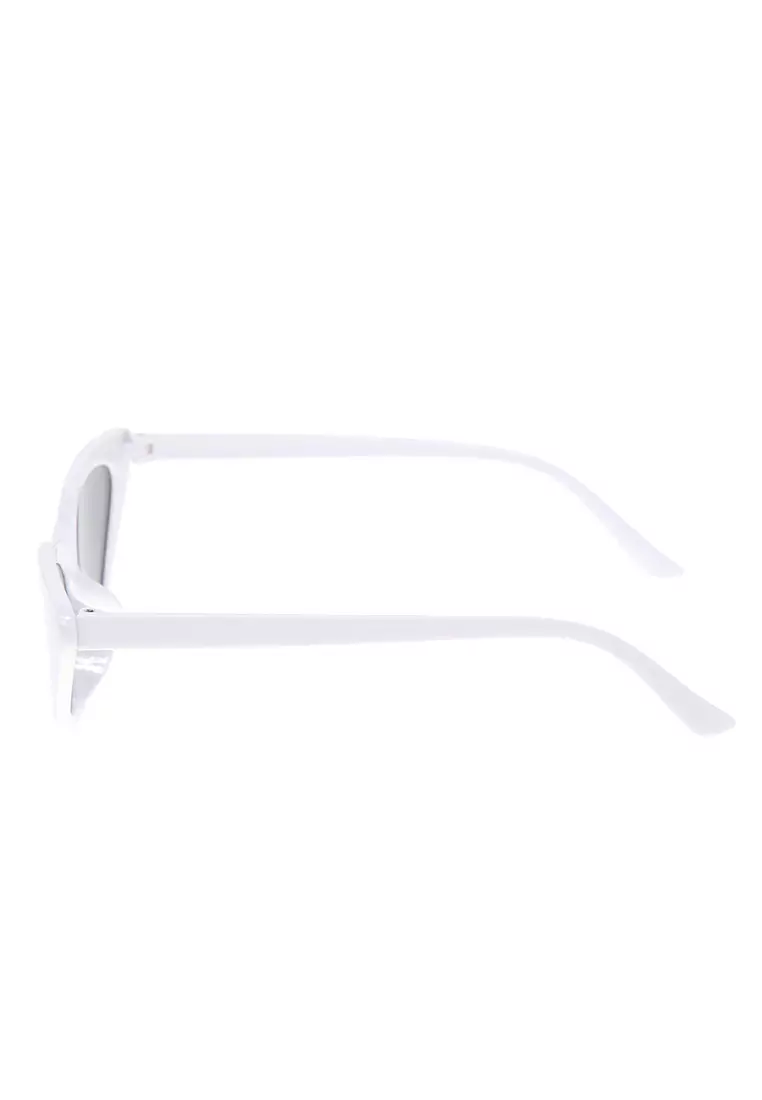 Kacamata Ulzzang Triangle Vintage Cat Eye Women - White