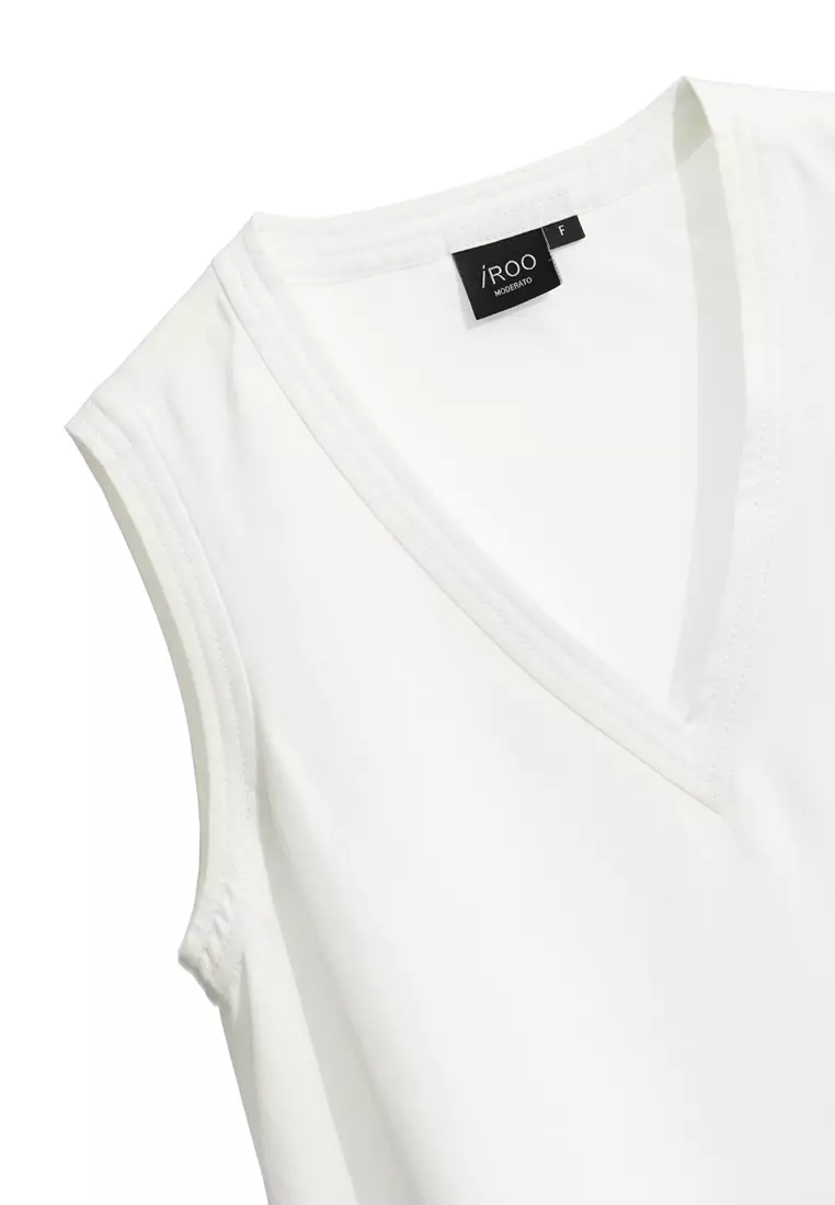 V-Neck Sleeveless Linen Dress