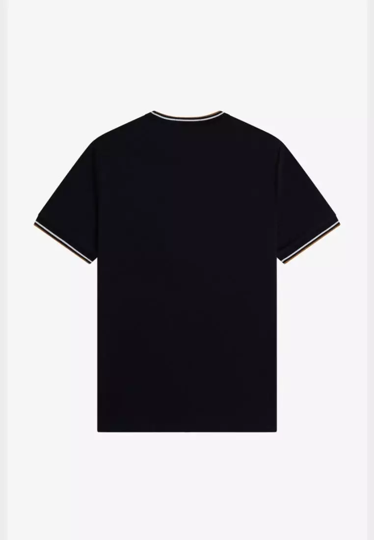 Fred Perry M1588 Twin Tipped T-Shirt (Black / Ecru / Dark Caramel)