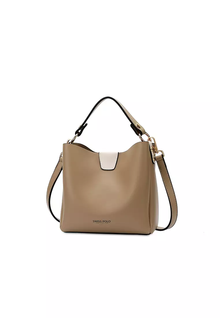 2-In-1 Top Handle Bag Sling Bag & Sling Bag (二合一 手拿袋 & 斜孭袋) - 米黃色