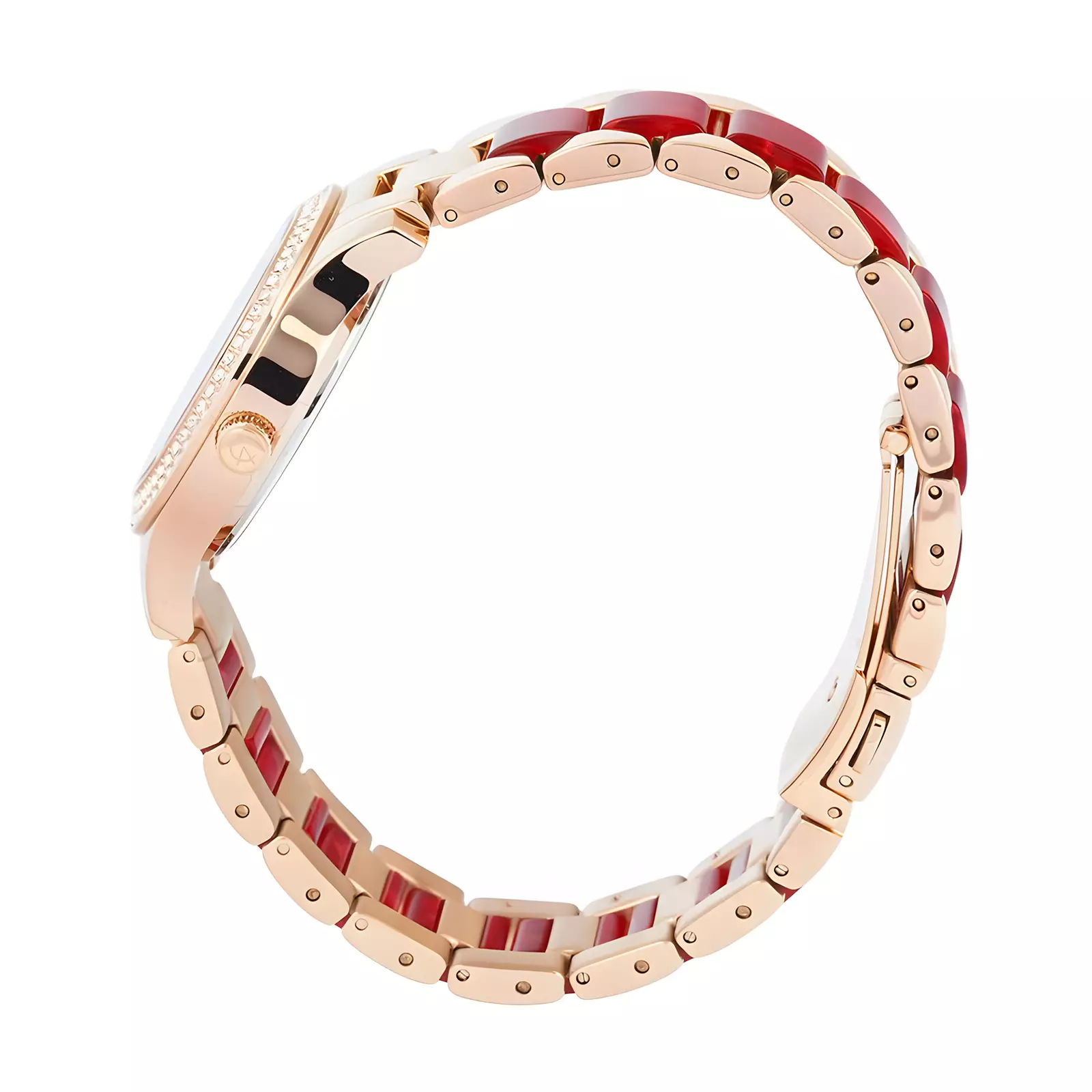 Jam Tangan Analog Wanita - Passion Series - Rose Gold Red - Stainless Steel - 2463 LDBRGRE