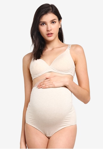 Bove by Spring Maternity beige Marley Cotton Bra B0A32US8A04D64GS_1