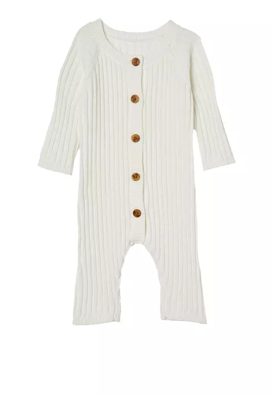 Organic Knit Long Sleeves Romper