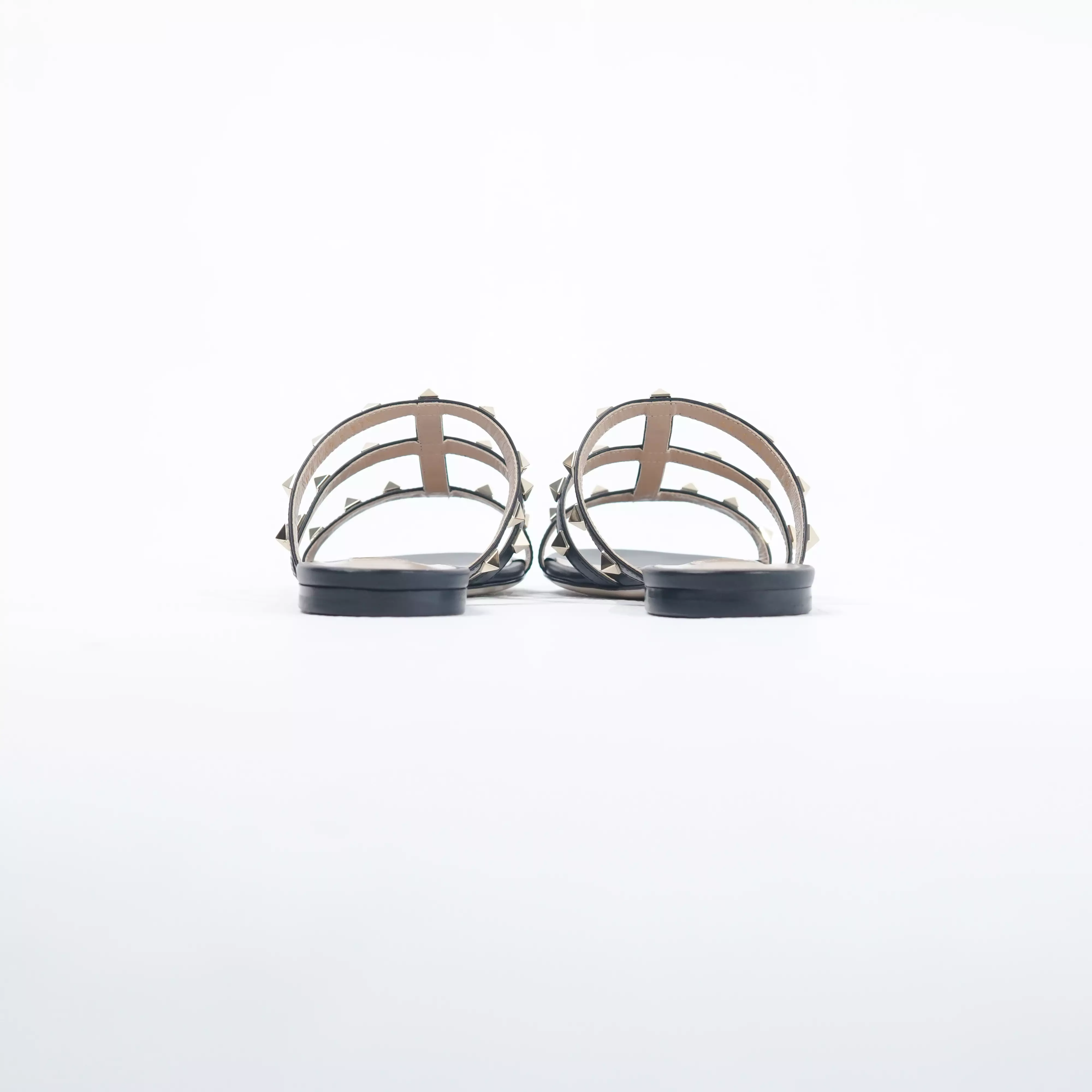 Sandal VALENTINO ROCKSTUD STRAPPY CHUNKY IVORY BLACK SANDAL 100% ORIGINAL