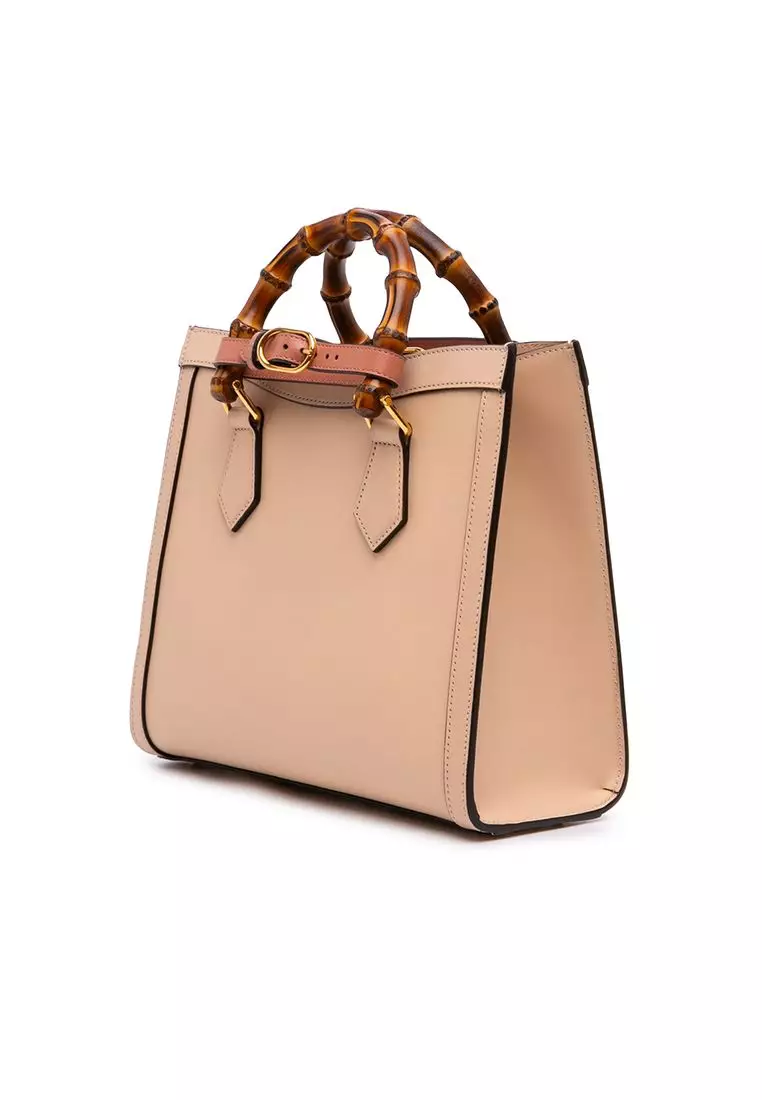 Pre-Loved Gucci Medium Calfskin Bamboo Diana Satchel