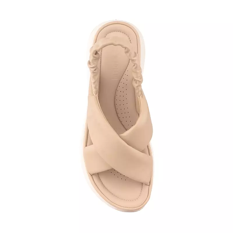 Sandal Strap Sling Back Wanita Casual Gino Mariani Brianna Apricot