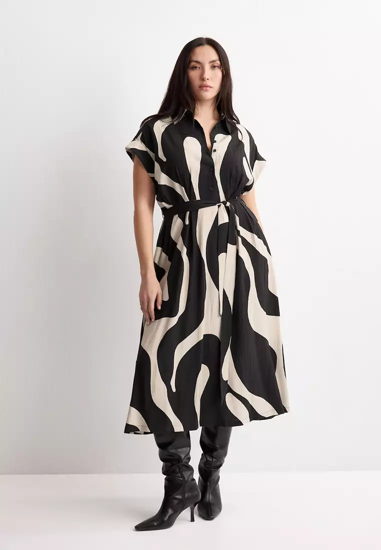 Long Printed Shirt Dress