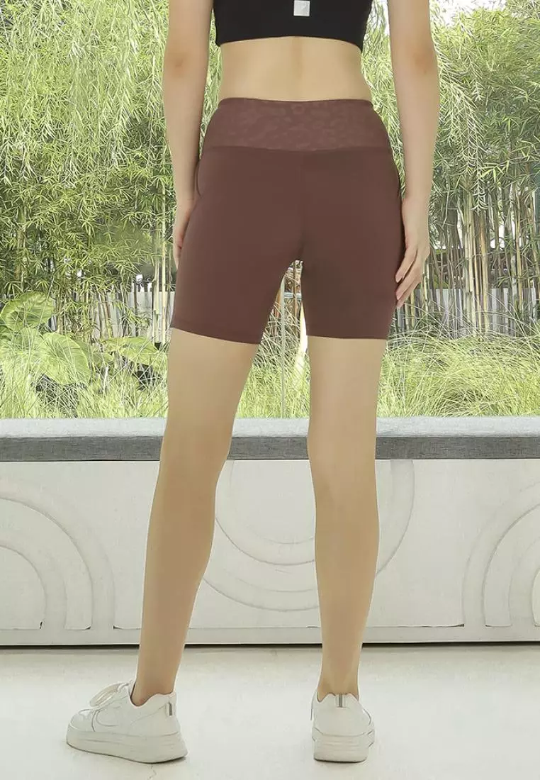 Fitwear - Legging / Celana Pendek Olahraga VEXANA PRINTED WAIST - CHEETAH BROWN