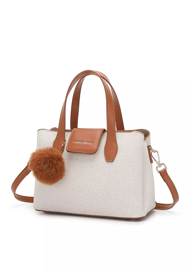 Women's Top Handle Bag / Sling Bag / Crossbody Bag / Shoulder Bag (Tas Tangan Wanita / Tas Selempang Wanita / Tas Bahu Wanita) - Putih