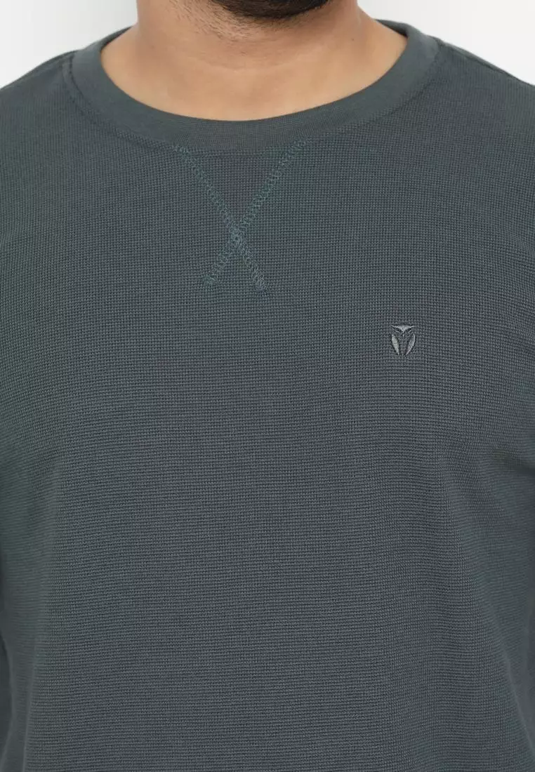 MATSUDA Kaos Polos Waffle Lengan Panjang Cotton Komoro