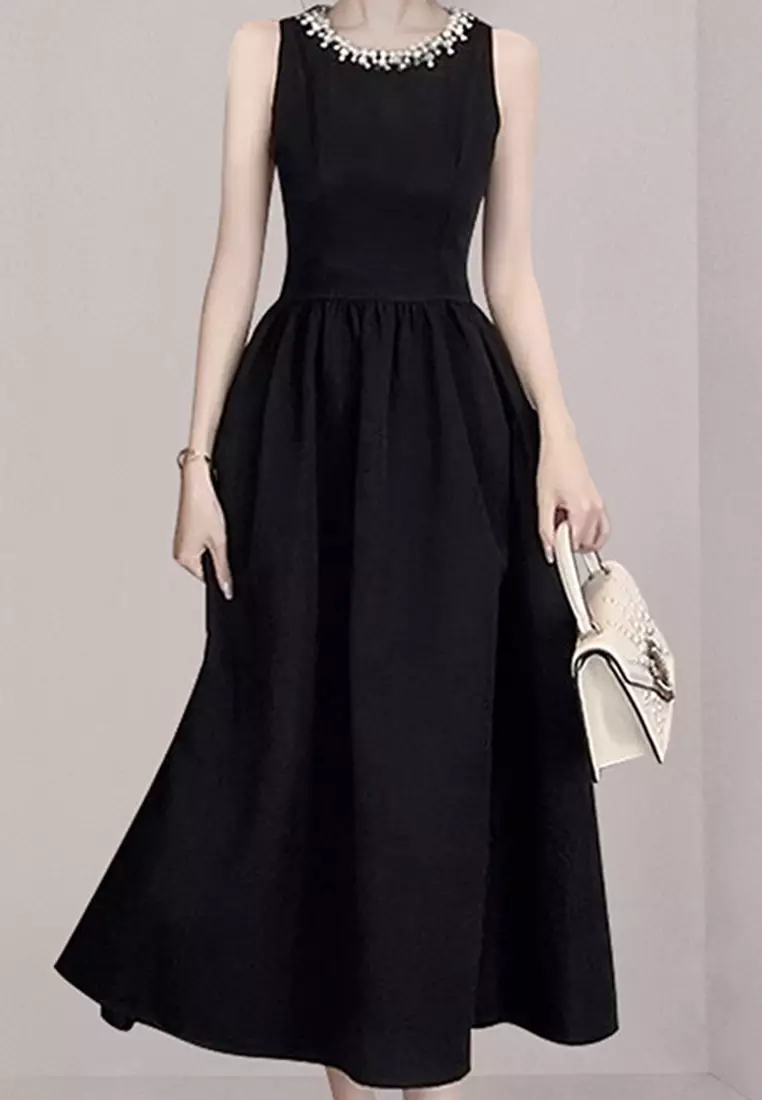 New Audrey Hepburn Style Black Dress CA080719
