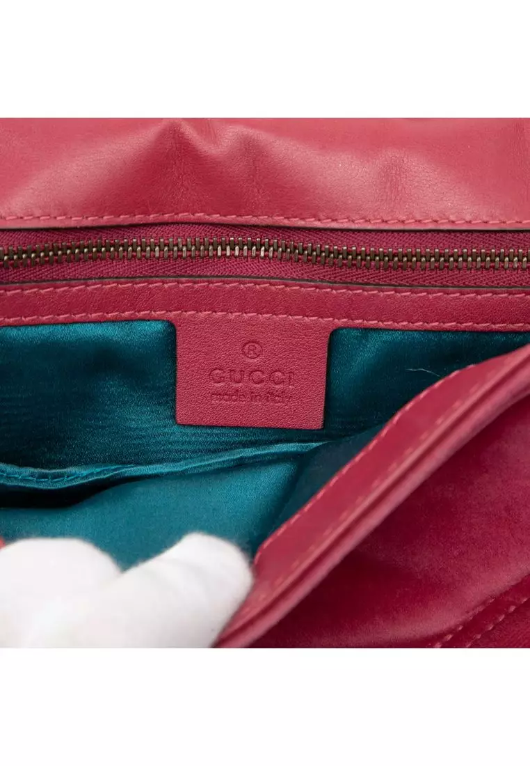 Pre-Loved Gucci Large Gg Marmont Matelasse Velvet Embroidered Blind For Love Shoulder Bag