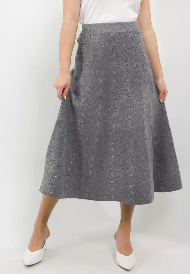 Metallic knit outlet skirt