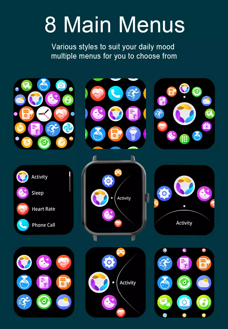 SmartWatch ZL54C Jam Pintar Full Touch Screen 1.83inci Olahraga BT Call Jam Tangan Wanita/Pria Black