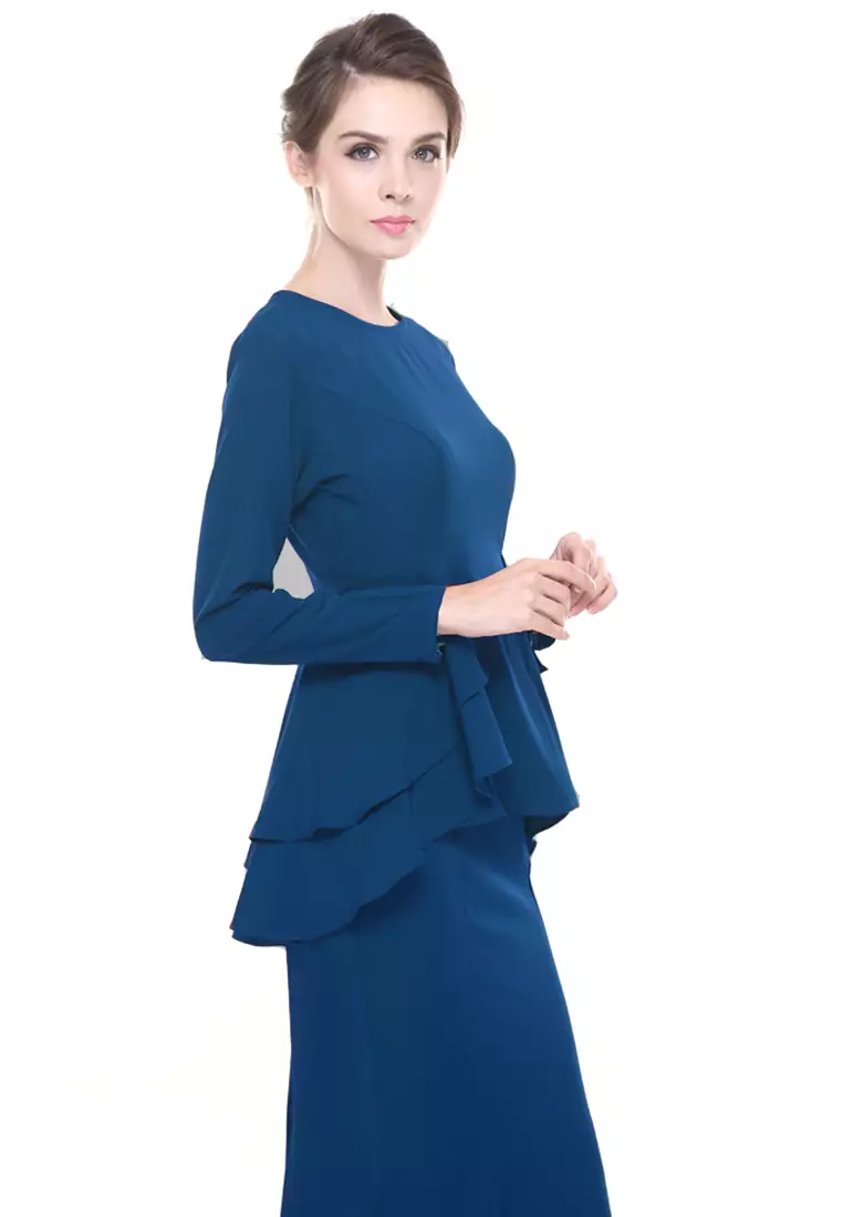 Lora Peplum in Teal Blue
