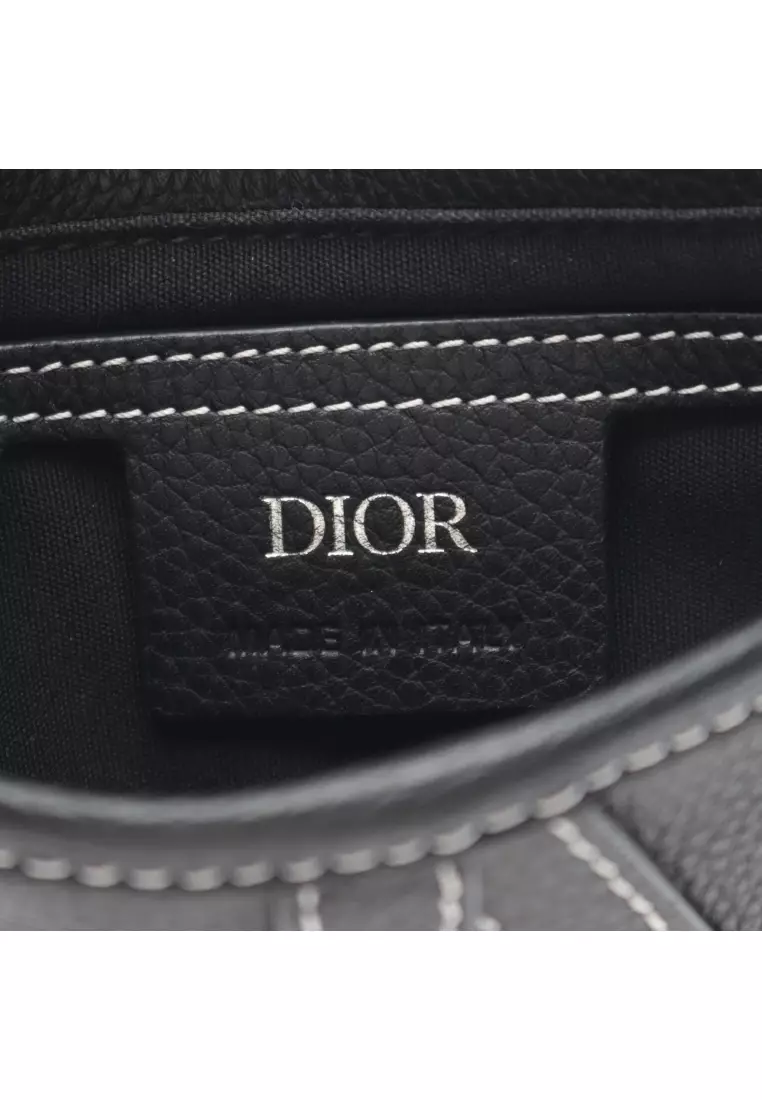 Pre-Loved Christian Dior saddle Shoulder bag leather black