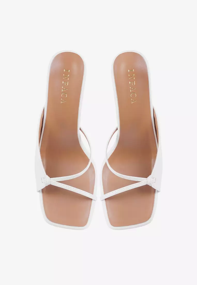 Eleanor Block Heel Sandals Square Toe Slim Minimalist Strap