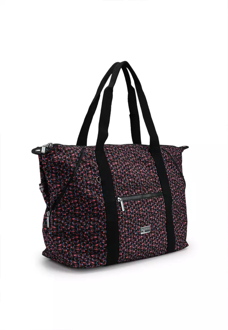 Printed Nylon Large Top Handle Bag